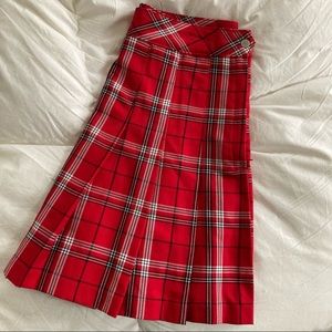 H&M divided red plaid pleated tennis skirt
